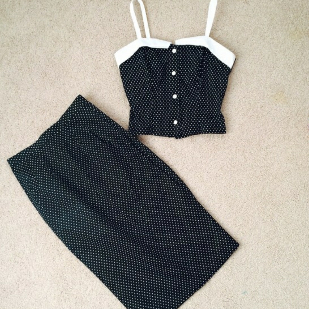 Stop Staring two piece pinup polka dot